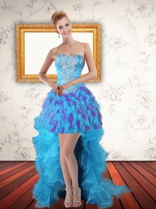 Beautiful Sweetheart High Low Ruffles Prom Dress In Multi Color