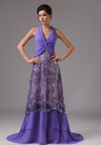 Purrple Custom Made Halter Ruched Bodice For Rrom Dress