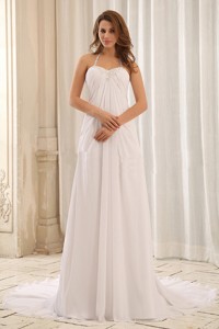 Luxurious Empire Halter Appliques and Ruch Wedding Dress For Outdoor 