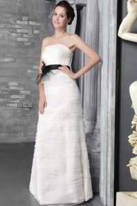 Exclusive Empire Strapless Floor-length Organza Ruffles Wedding Dress 