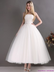Perfect Sweetheart Ankle-length Lace Wedding Dress