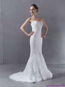 Classical Sweetheart Mermaid Wedding Dress With Lace
