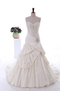 Beautiful Beading Wedding Gowns with Court Train 