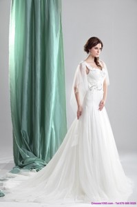 Classical Straps Wedding Dress With Beading