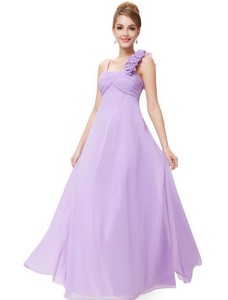 New Style Straps Lavender Prom Dress With Ruching