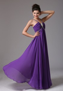 Empire Spagetti Straps Prom Dress With Ruch And Beading In Illinois