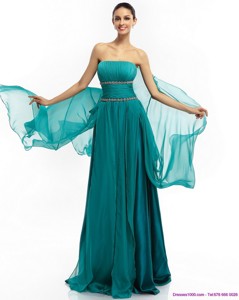 Inexpensive Strapless Prom Dress With Ruching And Beading