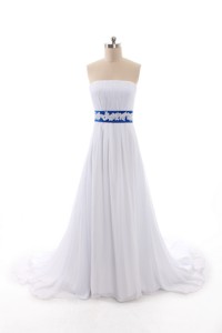Perfect Empire Strapless Wedding Dress With Belt And Bowknot