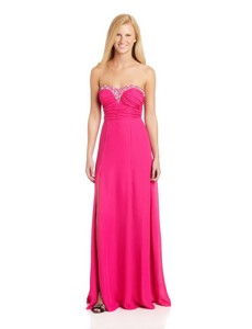 Pretty Empire Sweetheart Prom Dress With Brush Train In Hot Pink