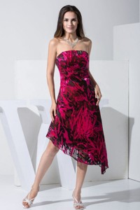 Colorful Prom Dress For Formal Evening Asymmetrical Strapless Printed