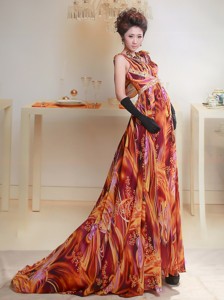 Multi-color V-neck Brush Prom Evening Dress For Custom Made In Harlington Bedfordshire