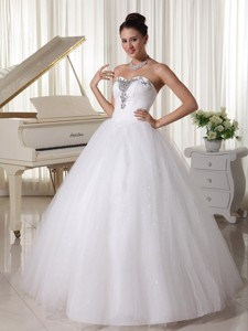 Sweetheart Beaded Satin And Tulle Wedding Dress For Customize In Florida
