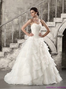 Luxurious Wedding Dress With Beading And Ruffled Layers