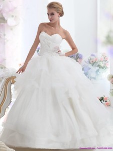 Dynamic Sweetheart Wedding Dress With Hand Made Flowers