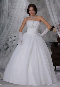 Webster City Iowa Beaded Decorate Bust Ball Gown Wedding Dress Floor-length Strapless