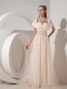 Customize Champagne Column Sweetheart Mother Of The Bride Dress Chiffon Beading Floor-length