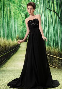 Black Stylish El Tigre Prom Dress Hand Made Flower and Ruch In Graduation