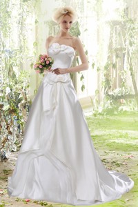 Affordable Princess Strapless Court Train Wedding Dress