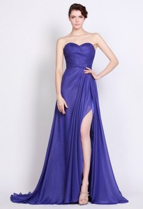 Luxurious Sweetheart High Slit Prom Dress In Royal Blue