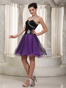 Beaded Purple And Black Prom Dress For Custom Made In Jackson