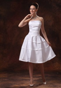 Simple Taffeta Knee-length Bridesmarid Dress For Custom Made In Dublin Georgia