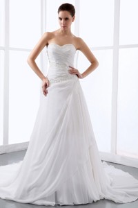 Affordable Princess Sweetheart Wedding Dress With Appliques And Ruch For Wedding Party
