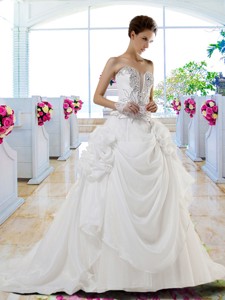 Gorgeous Sweetheart A Line Beaded Wedding Dress