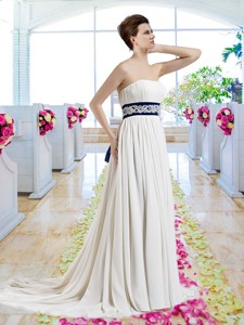 Exclusive Empire Strapless Bridal Dress With Sashes