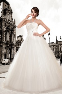 Ball Gown Strapless Hot Sale Wedding Dress With Appliques