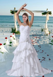 Mermaid Sweetheart Beading Wedding Dress with Court Train 