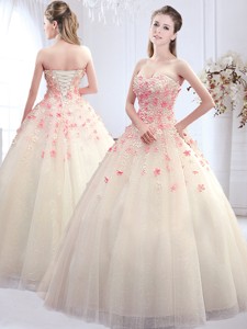 Simple Applique Decorated Skirt Wedding Dress with Sweetheart