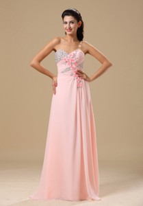 West Plains Beading Decorate Up Bodice Light Pink Chiffon Prom Dress