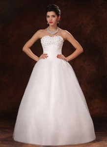 Beaded Sweetheart Designer Organza New Style Wedding Dress For Customize