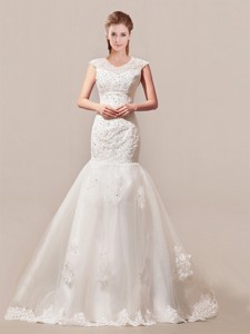 Decent Column Button Up Wedding Dress With Beading And Lace