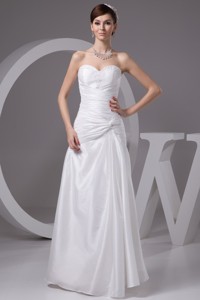Beaded And Ruched Bridal Dress With Sweetheart And Floor-length