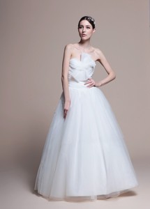 Custom Made A Line Sweetheart Wedding Dress With Ruching
