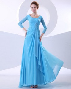 Gorgeous Beading Aqua Blue Prom Dress In