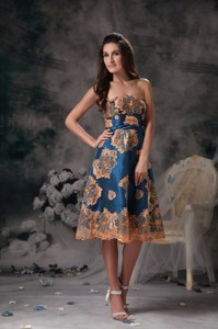 Beautiful Colorful Strapless Mother Of Bride Dress Appliques Knee-length