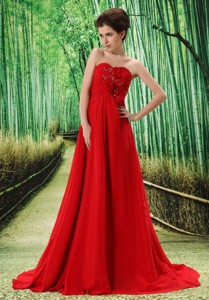 Red Stylish El Tigre Prom Dress Hand Made Flower and Ruch In Graduation