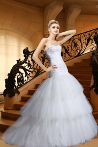 Mermaid Appliques and Beading Wedding Dress with Sweetheart 