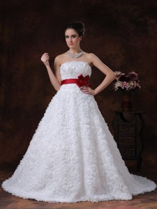 Rolling Flower Sweetheart Sashesribbons Brush Exquisite Wedding Dress