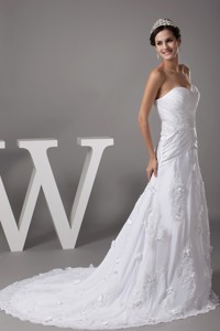 Sweetheart Appliques Designer Princess Wedding Dress