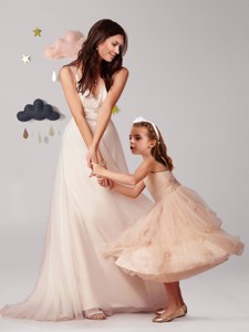 Elegant Straps Brush Train Prom Dress with Beading and Best Applique and Ruffled Layers Little Girl