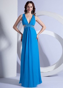 Empire V-neck Floor-length Stylish Prom Dress
