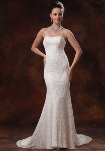 Wedding Dress For Custom Made Lace Mermaid Brush Train Wholesale