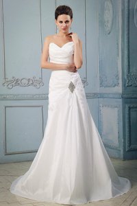 Princess Sweetheart Appliques And Ruch Wedding Dress With Taffeta In