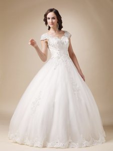 Unique Ball Gown Sweetheart Floor-length Organza and Satin Beading Wedding Dress 