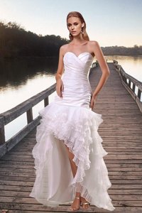 Popular High Low Ruffled Layers Sweetheart Wedding Dress