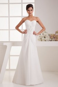 Remarkable Beading White Wedding Dress With Court Train