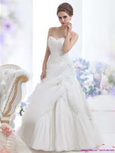 Strapless Ruffles And Beading White Bridal Gowns